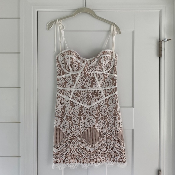 For Love And Lemons Dresses & Skirts - For Love & Lemons White Tati Lace Corset Dress Size M
